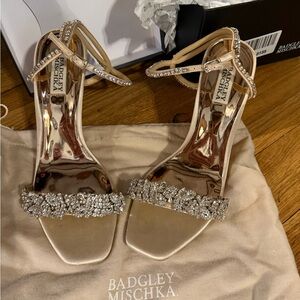 Badgley Mischka Champagne Crystal Sandals